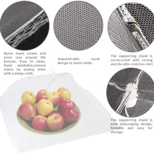 Homealexa Mesh Food Nets Fruit Cover 2 Pack, 40 Inch Large and Strong Collapsible Mesh Cake Covers Net, Mesh Food Covers Umbrella for Keeping Out Flies Bugs Mosquitos Food Cover Net