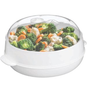 plastic 1-tier microwave steamer heating steamer, vegetable steamer for cooking with lid and tray