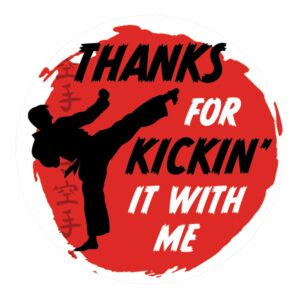 karate birthday party thank you favor labels - 40 stickers