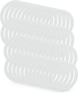 cornucopia silicone seal rings for mason jar lids (wide mouth, 48-pack), airtight seal gasket for plastic lids 86-450 size