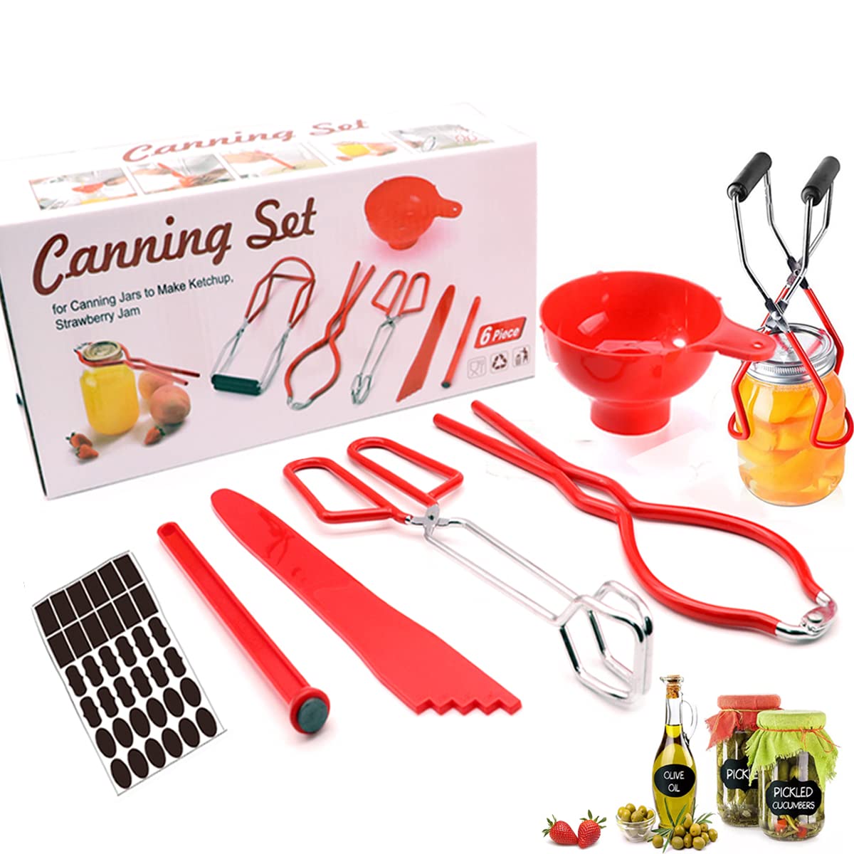 CORJEEJOR Canning Supplies Canning Starter Kit Canning Tools Equipment Canning Pot Set Included Canning Funnel,Magnetic Jar Lifter,Jar Wrench,Lid Lifter