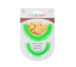food cubby plate divider 2 pack green - food separator - food safe silicone