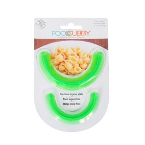 Food Cubby Plate Divider 2 PACK Green - Food Separator - Food Safe Silicone