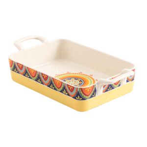 bico tunisian stoneware baking dish, lasagna pan, large rectangular baking pan, casserole dish, microwave, dishwasher and oven safe