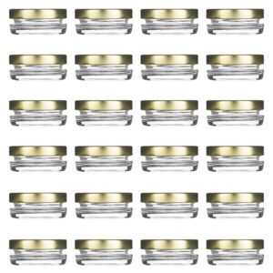 caviar line small mini glass jars with tin lids - 24 pack x 0.5 oz – all purpose empty storage jars