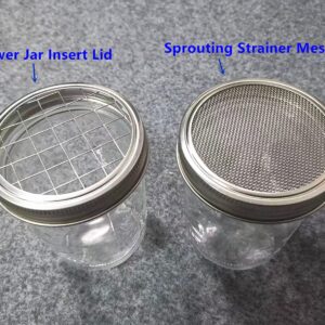 6 Pieces Mason Jar Wide Mouth Mesh Strainer Sprouting Lids Stainless Steel Flower Jar Insert Lids for Canning Jars Seed Sprouting Salad Sprouts & Flower Organizer Insert Lid Kit