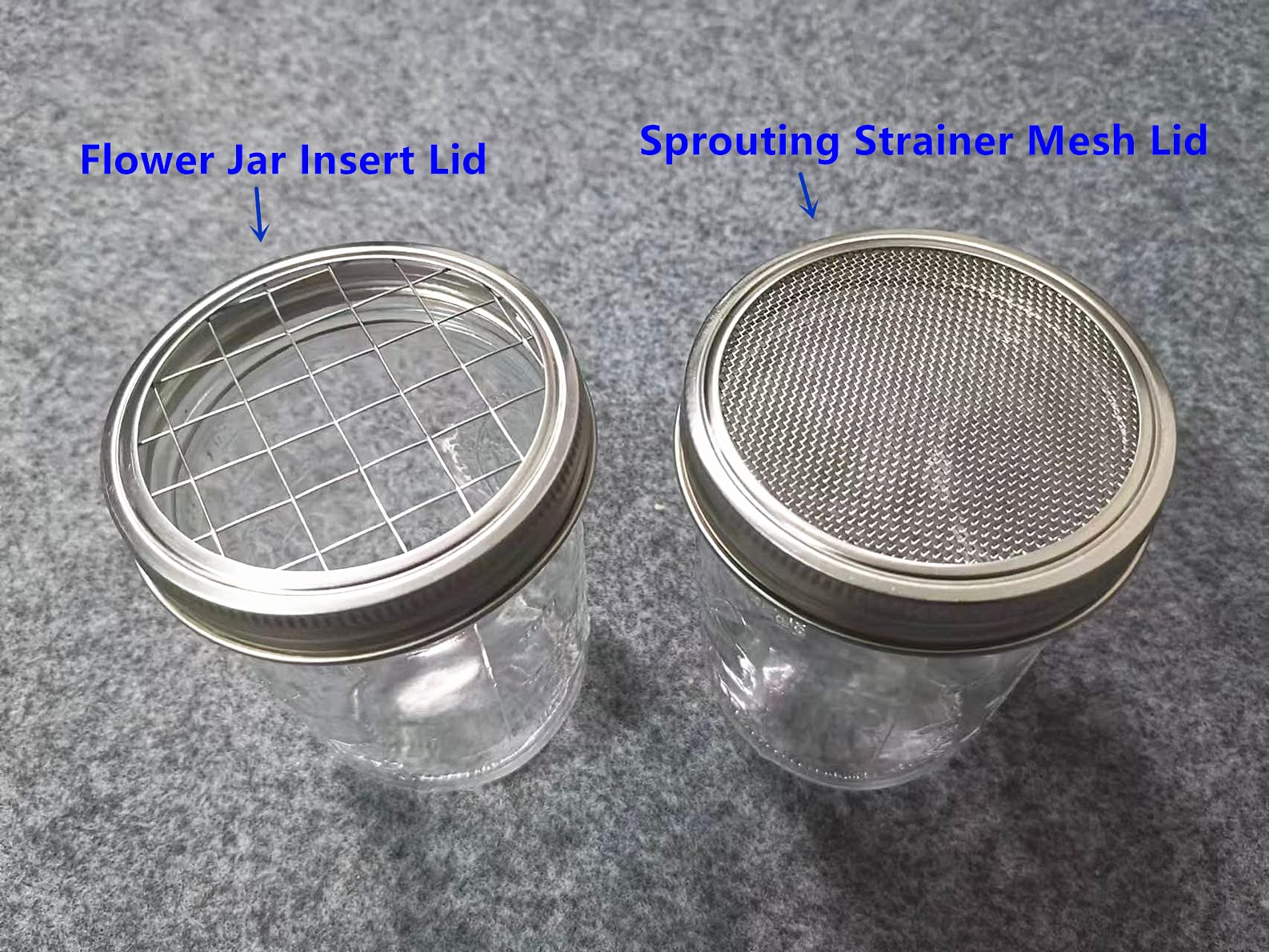 6 Pieces Mason Jar Wide Mouth Mesh Strainer Sprouting Lids Stainless Steel Flower Jar Insert Lids for Canning Jars Seed Sprouting Salad Sprouts & Flower Organizer Insert Lid Kit