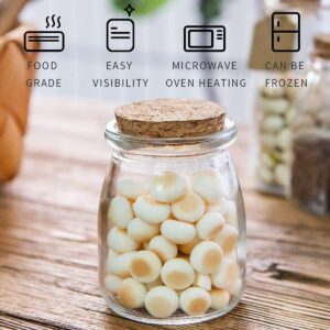 OAMCEG 39 PCS Glass Jars with Cork Lids 3.4oz Small Yogurt Jars Mini Candle Jars Little Pudding Jars Glass Favor Jars Mason Jars, Glass Containers with Lids & 50m String (Set of 39, 100ml)