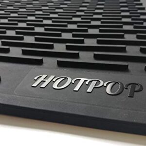 HOTPOP Medium (16"x12") Super Sturdy Silicone Dish Drying Mat and Trivet, Dishwasher Safe, Heat Resistant, Eco-Friendly (Black)