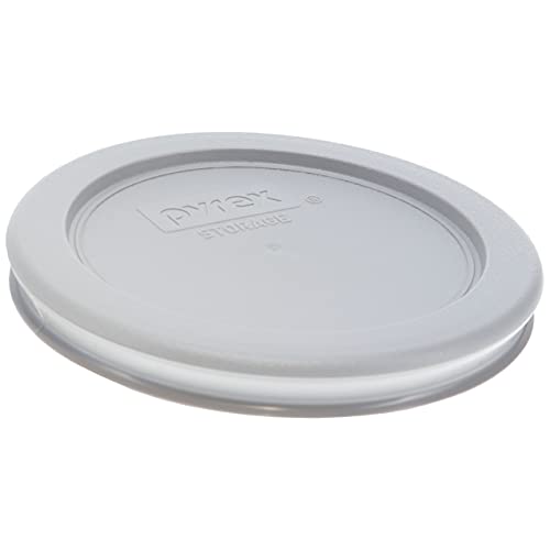Pyrex 7202-PC Jet Gray Round Plastic Food Storage Replacement Lid, Made in USA - 2 Pack