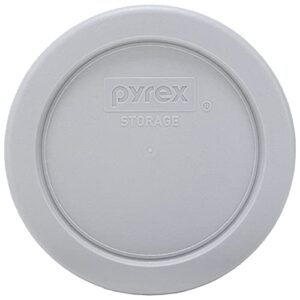 Pyrex 7202-PC Jet Gray Round Plastic Food Storage Replacement Lid, Made in USA - 2 Pack