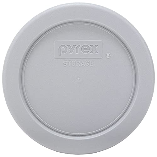 Pyrex 7202-PC Jet Gray Round Plastic Food Storage Replacement Lid, Made in USA - 2 Pack