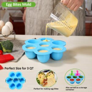 3 Quart Pressure Cooker Accessories Compatible with Instant Pot 3 Qt Only - Steamer Basket, Glass Lid, Silicone Sealing Rings, Egg Bites Mold, Egg Steamer Rack and More