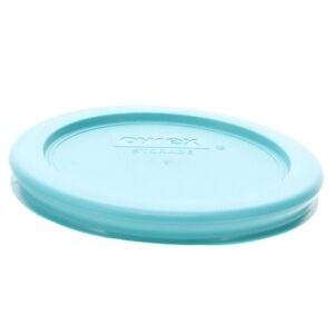 Pyrex (2) 7202-PC Turquoise Lids & (2) 7200-PC Muddy Aqua Lids & (2) 7201-PC Surf Blue Lids & (1) 7402-PC Marine Blue Lid Made in the USA