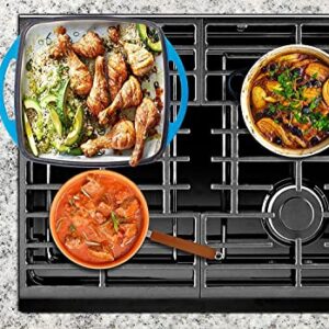 Bruntmor 3 Qt Enamel Cast Iron Balti Dish - Nonstick Handi for Curries, Asian Wok, Dutch Oven for Casseroles, Stovetop Stir Fry Pan