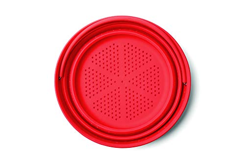 Fox Run Collapsible Silicone Steamer Basket Insert for Instant Pot, 6-Quart, Red