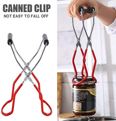 Jar Lifter tongs and Canning Rack Set with Canning Funnel,Stainless Steel Funnel Kitchen Jar Funnel Jar Lifter Tongs and Anti-Slip Canning Jar Lifter