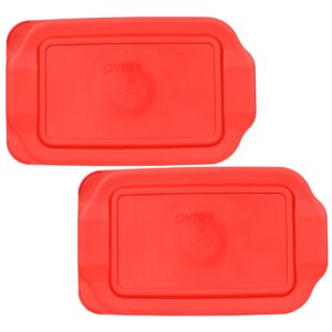 pyrex 232-pc 2qt red storage replacement lid cover - 2-pack made in the usa