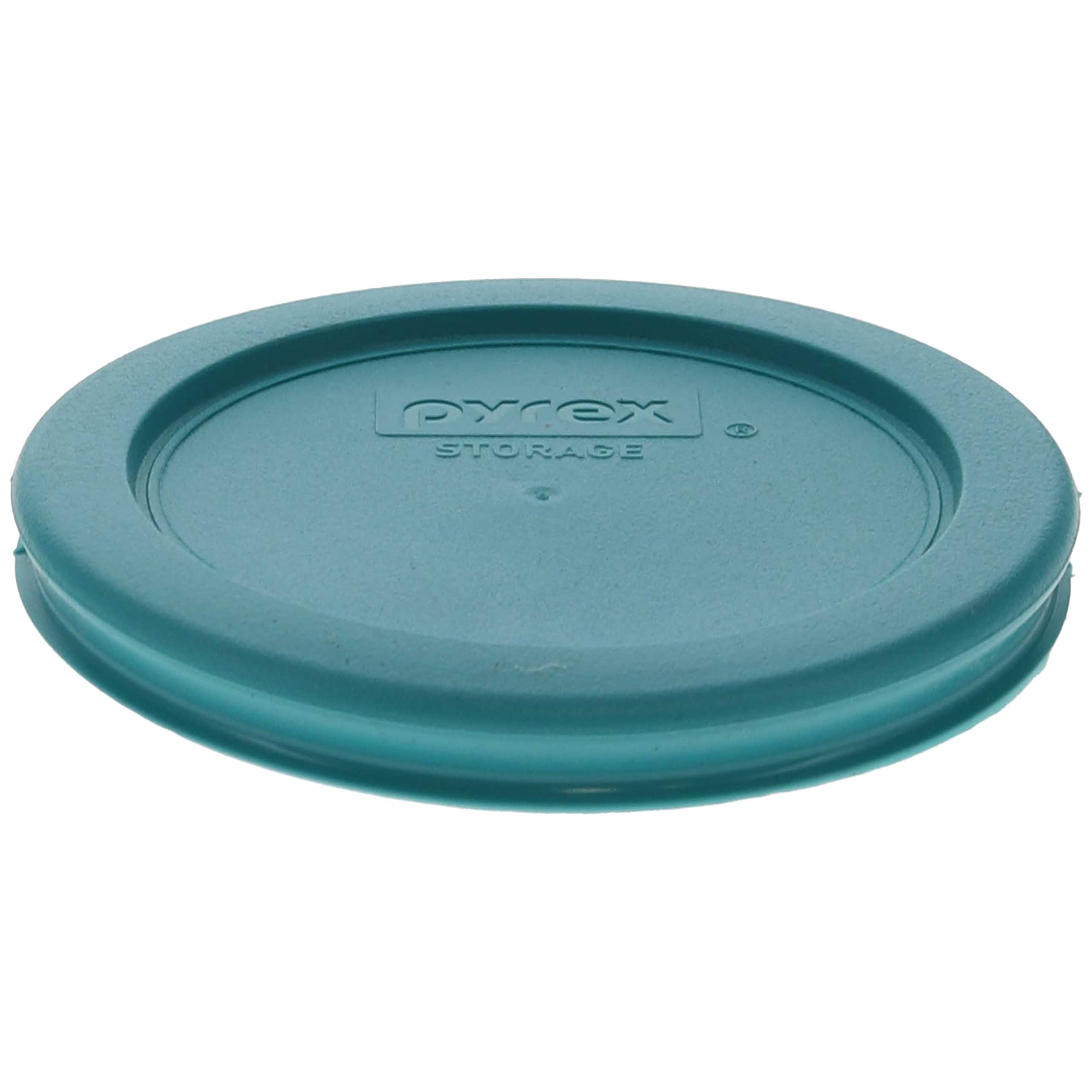 Pyrex 7202-PC 1-Cup Turquoise Round Plastic Food Storage Replacement Lid, Made in USA - 2 Pack