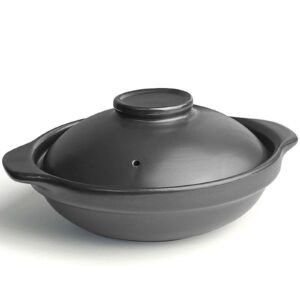 sunrise kitchen supply black casserole clay pot (40, ounces)
