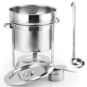 11l marmite soup chafer/stainless steel soup warmer/soup server with spoon and water pan for chilli and gumbo
