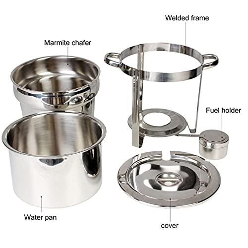 11L Marmite Soup Chafer/Stainless Steel Soup Warmer/Soup Server with Spoon and Water Pan for Chilli and Gumbo