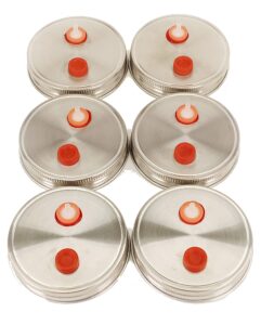 mushroom jar lid for liquid culture stainless steel metal wide mouth (6 pack)
