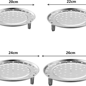 WANGYZJ Stainless Steel Steamer Rack, Steamer Rack for Pots, Round Cooking Rack, 3-Layer Steaming Rack for Kitchen (3pcs, 22-24-26), Silver