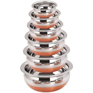 royal sapphire stainless steel copper bottom handi pot 6 piece set with lids and free serving spoon
