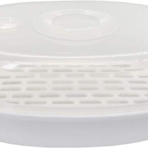 1-Tier Microwave Steamer Heating Steamer for Home Kitchen White (Oval)