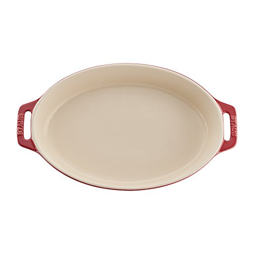 STAUB Ceramics Oval Baking Dish Set, 2-piece, Cherry