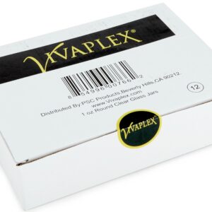 Vivaplex, 12, Clear, 1 oz, Round Glass Jars, with Inner Liners and black Lids