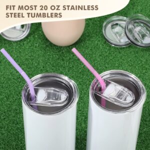 Nuogo 50 Pcs 20 oz Skinny Tumbler Replacement Lids Plastic Splash Resistant Lid Cover Clear Spill Proof Cup Leak Sliding with Silicone Gasket for 2.76 Inches Mouth Cooler Cups
