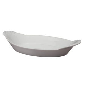 hic harold import co. kitchen oval au gratin baking dish set, fine white porcelain, 10-inch, set of 4