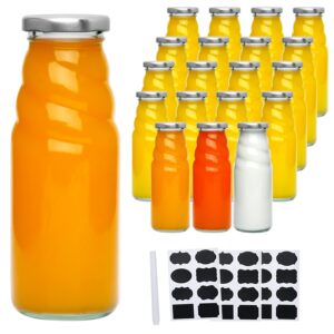 accguan glass bottles,11 oz water bottle with leak-proof screw cap, ideal for jam, honey, wedding favors, shower favors, diy magnetic spice jars, 20 pack