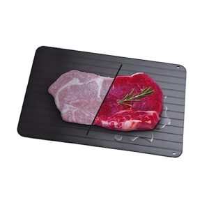 13march defrosting tray for frozen meat, premium quality aluminum metal thawing tray, quick defrost for frozen food, very fast meat defroster - medium