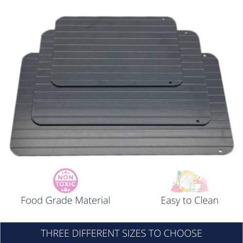 13MARCH Defrosting Tray for Frozen Meat, Premium Quality Aluminum Metal Thawing Tray, Quick Defrost for Frozen Food, Very Fast Meat Defroster - Medium