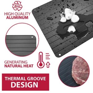 13MARCH Defrosting Tray for Frozen Meat, Premium Quality Aluminum Metal Thawing Tray, Quick Defrost for Frozen Food, Very Fast Meat Defroster - Medium