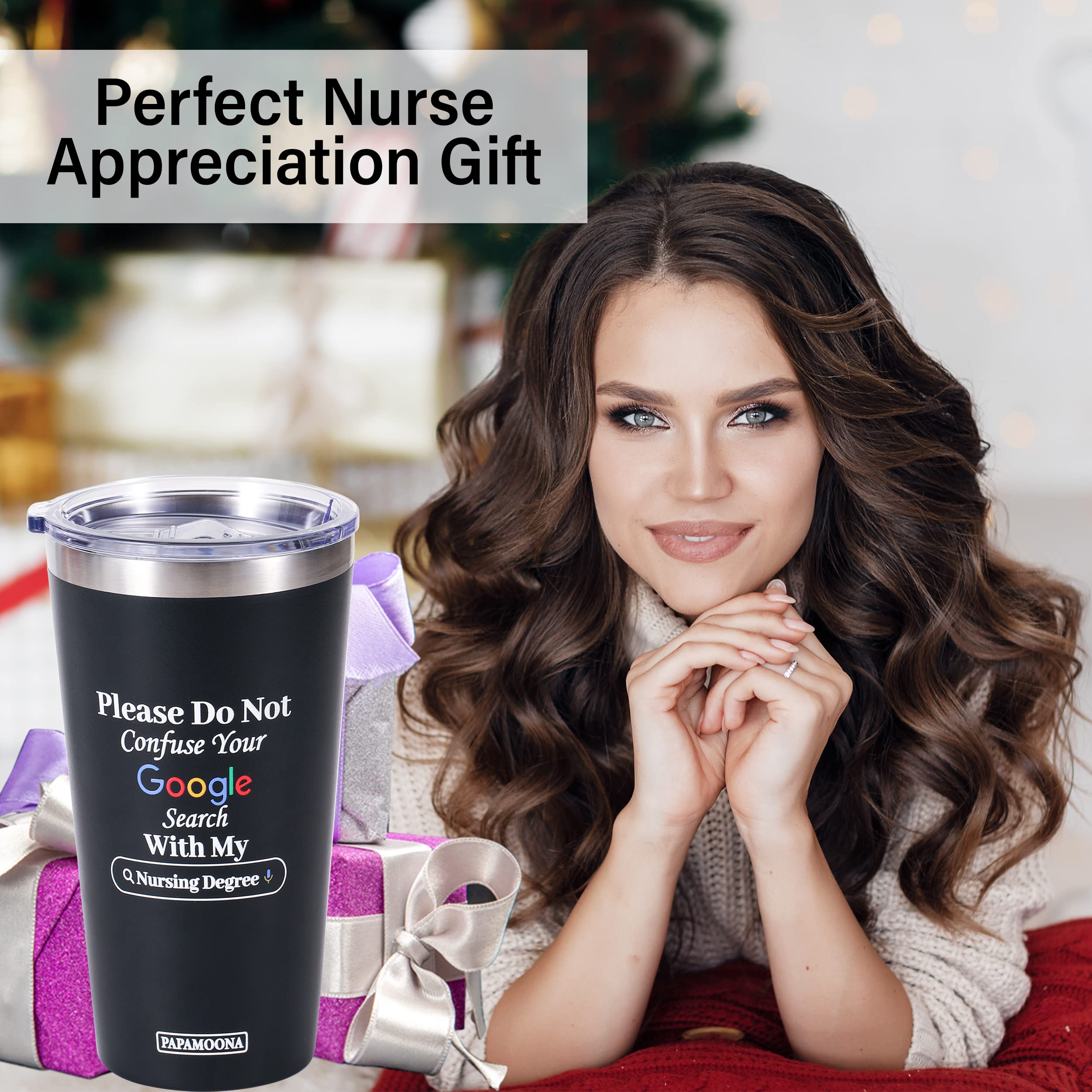 PAPAMOONA Nurse Gifts, School Nurse Appreciation Gifts, Nurse Appreciation Gifts For Women/Men, Nursing Tumbler, Nurse Coffee Mug Travel, Male Female Nurse Cup, Nurse Gifts Bulk, New Nurse Gifts