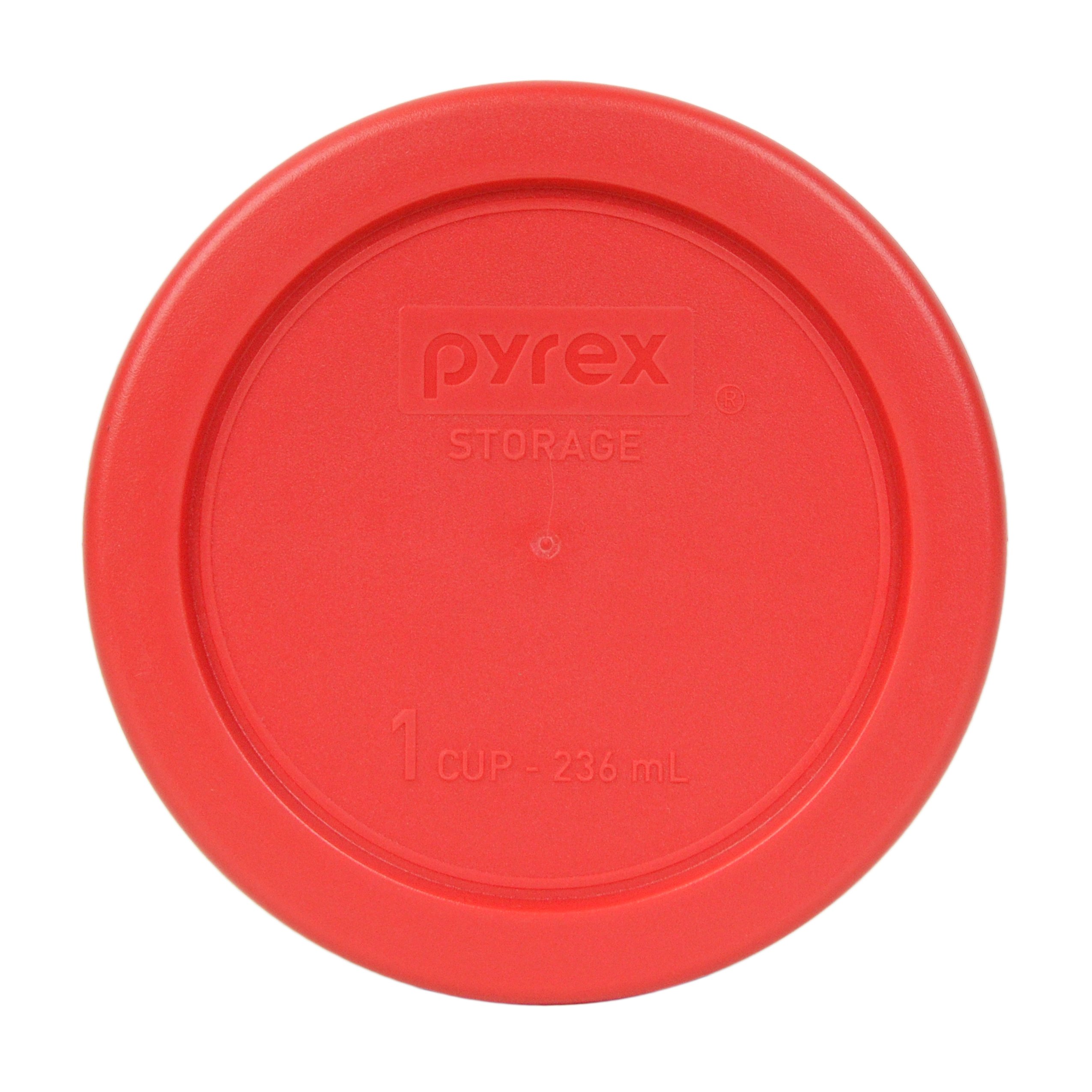 Pyrex Bundle - 2 Items: 7202-PC 1-Cup Red Plastic Food Storage Lids Made in the USA