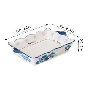 Sagoskat Casserole Dish Baking Dish Ceramic Baking Pan Nonstick Baking Dish Blue Lassagne Pan 9x13 Baking Dishes for oven Casserole Dishes for Kitchen