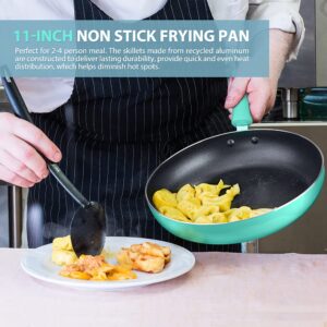 SHINEURI 6 Pieces Nonstick Pans with Lids Nonstick Frying Pans with Lid Nonstick Skillet with Lids Ceramic Pan with Lids Ceramic Skillet Nonstick Pans, Ceramic Pans for Cooking - 9.5/9.5/11 Inch