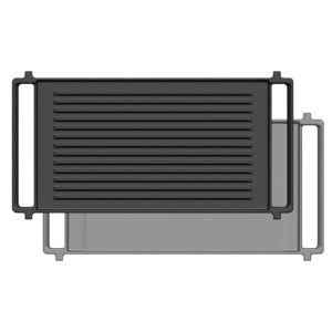 upgraded wb31x24998 wb31x24738 griddle replacement parts for ge stove, heavy duty cast iron reversible griddle/grill combo compatible with ge stove griddle（not universal）,one tray-1 year warranty