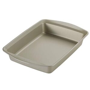 Rachael Ray Nonstick Bakeware Set without Grips includes Nonstick Baking Pan with Lid and Muffin Pan / Cupcake Pan - 3 Piece, Silver