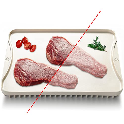 Defze Aluminum Alloy Defrosting Tray for Thawing Frozen Meat Rapid Thawing Plate Fast Thawing Tray Defrost Plate Board