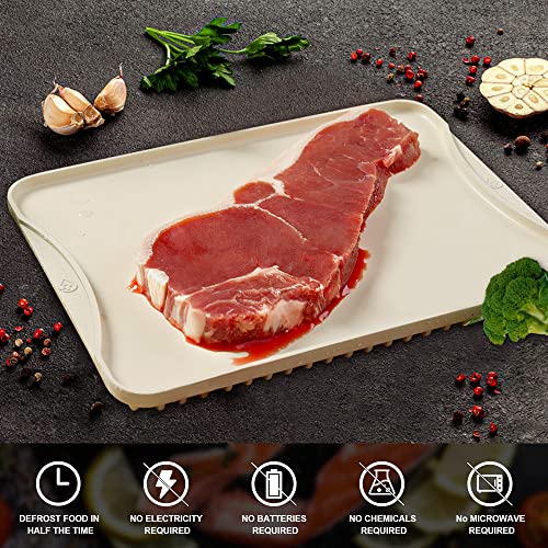 Defze Aluminum Alloy Defrosting Tray for Thawing Frozen Meat Rapid Thawing Plate Fast Thawing Tray Defrost Plate Board