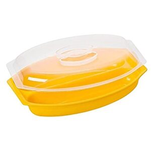 Microwave Sweet Corn Cooker/Corn Steamer with Vented Lid - Yellow - Easy & Fast Way To Steam Corn In The Microwave - 2 Pieces At A Time. BPA Free!