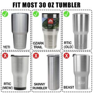 BTSD-home 30 oz Tumbler Lids 2 Pack Fit for Old Style RTIC, YETI Rambler, Ozark Trail and More, Replacement Lid for Coffee Mug Spill Proof Resistant Slide Cover, Black