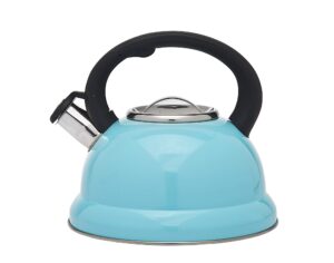 studio silversmiths teapot whistling tea kettle - 2.6 liter tea kettle, aqua
