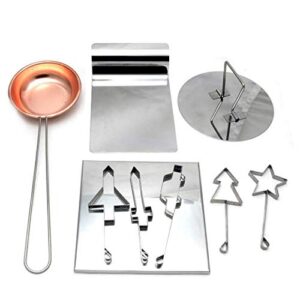 dalgona korean sugar candy making tools set dalgona (9pcs in 1set), mold, press stainless steel (package vary, one of three types), design in korea